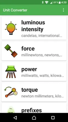 Unit Converter android App screenshot 1